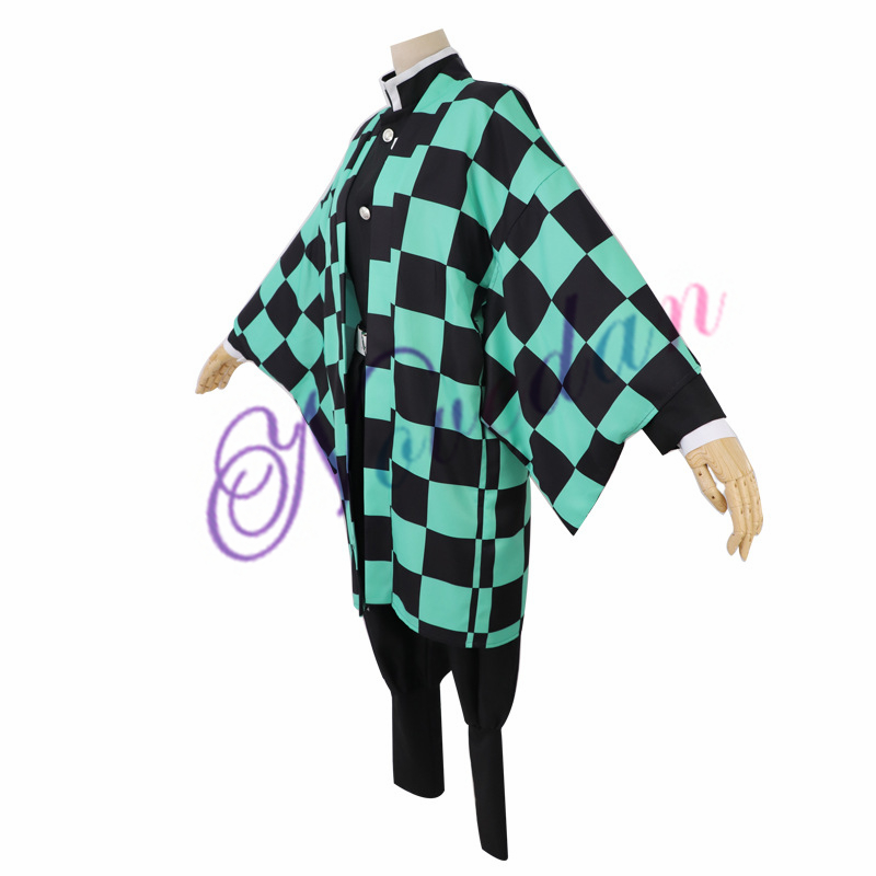 Adult Mens Anime Kimetsu No Yaiba Agatsuma Zenitsu Demon Slayer Cosplay Halloween Costume Kimono - 3