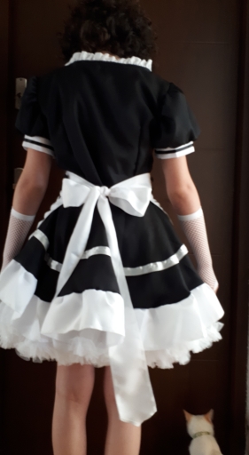 Kawaii Anime Lolita Halloween Costume M5xl Plus Size Womens Cute Maid Lace Mini Dress Cotton Short Sleeve - 2