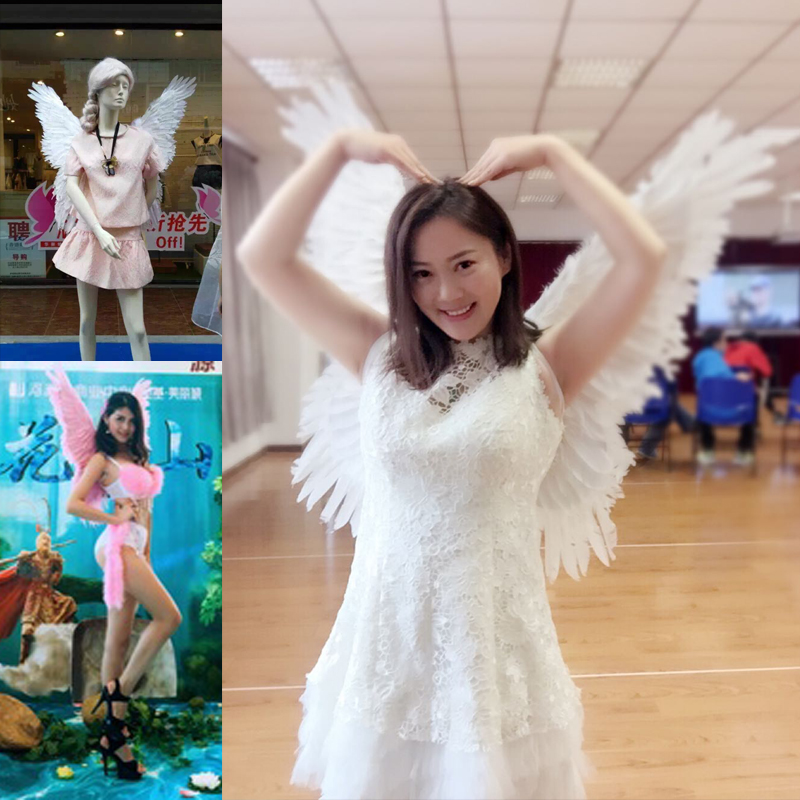 Women Angle Cosplay Large Big Wings Stage Decoration Wedding Party Halloween Costume Devil Feather - 2