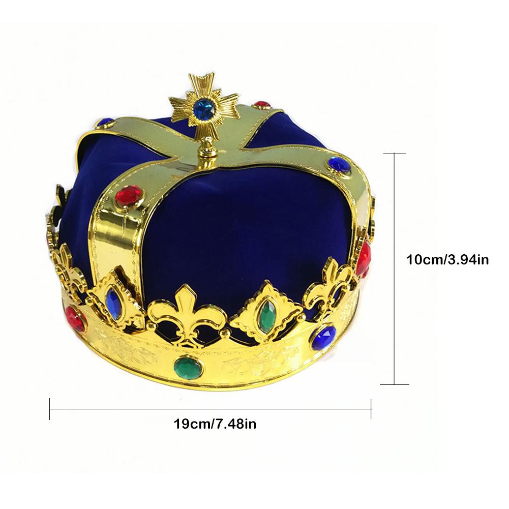 King Crown Scepter Hat Halloween Stage Masquerade Decoration Cosplay Emperor Child Adult Party - 5