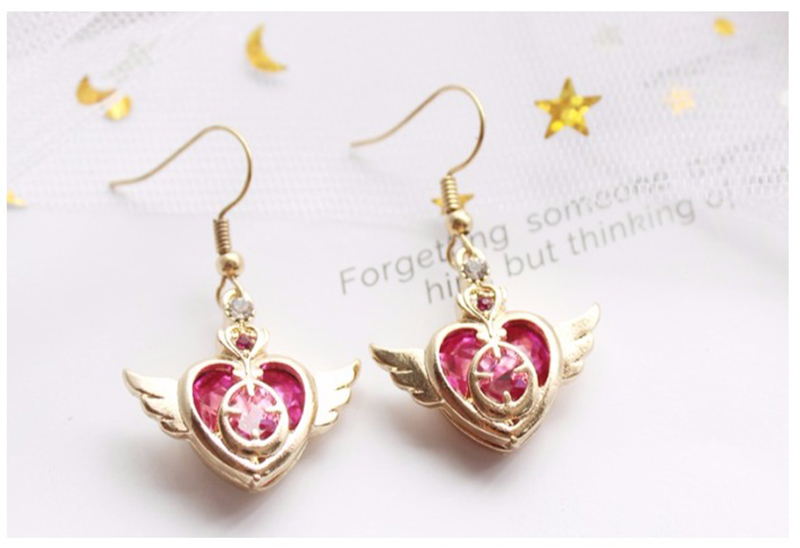 Sailor Moon Anime Crystal Loving Wandinspired Cosplay Jewelry Set Ring Earrings For Girls - 12