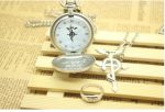 Vintage Full Metal Alchemist Edward Elric Cosplay Pocket Watch Dull Polish Men's Quartz With Box Tpb035 - 4