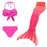 Children Mermaid Tail With Monofin Kids Girls Swimming Costumes Swimsuit Flipper Halloween Cosplay - 2