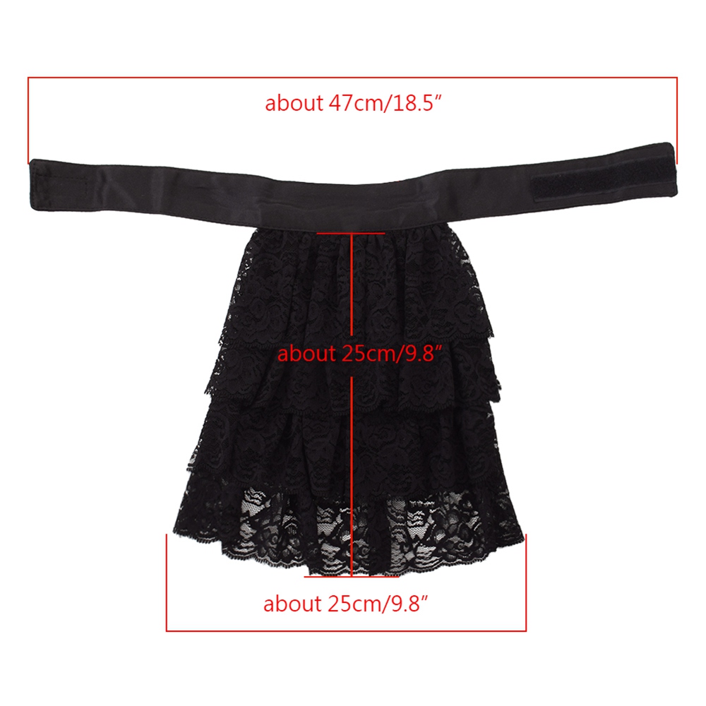 Vintage Ruffled Jabot Men White Black Victorian Lace Neck Ruffs Pirate Detachable Collar Set - 2