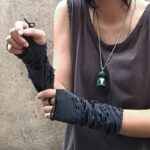 Gothic Fingerless Black Halloween Gloves With Ripped Holes For Adults - 4