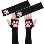 3d Cat Claw Sunscreen Sleeves Fingerless Gloves Uv Protection Cosplay Accessory - 1