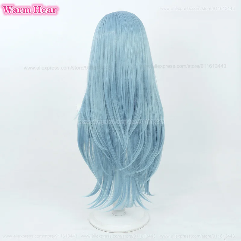 Project Sekai Hinomori Shizuku Long 80cm Anime Cosplay Wig Heat Resistant Sea Blue - 5