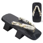 Traditional Japanese Geta Clogs Mens Wooden Samurai Cosplay Flip Flops - 4