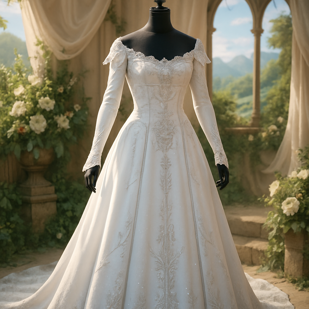 The Intricate Details of the Custom Embroidered Final Fantasy XIV Wedding Dress  